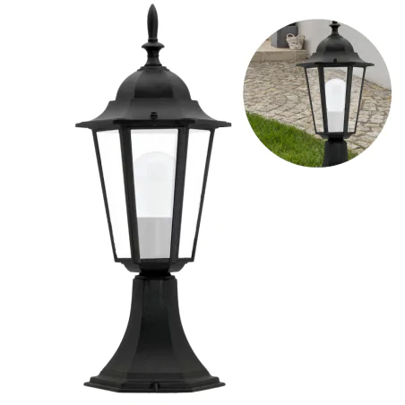 Lampy-ogrodowe-stojace - lampa ogrodowa stojąca czarna niska 42cm w stylu angielskim liguria 201942 polux 