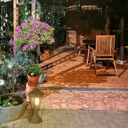 Lampy-ogrodowe-stojace - lampka do ogrodu stojąca patynowa niska 42cm liguria 201973 polux 