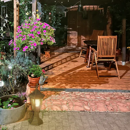 Lampy-ogrodowe-stojace - lampka do ogrodu stojąca patynowa niska 42cm liguria 201973 polux 