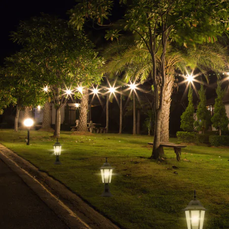 Lampy-ogrodowe-stojace - lampa ogrodowa stojąca czarna niska 42cm w stylu angielskim liguria 201942 polux 