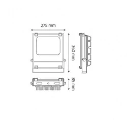 Oswietlenie - wydajny naświetlacz 100w reflektor halogen led lampa zewnętrzna 6000k 8000lm fl105cw ralf 