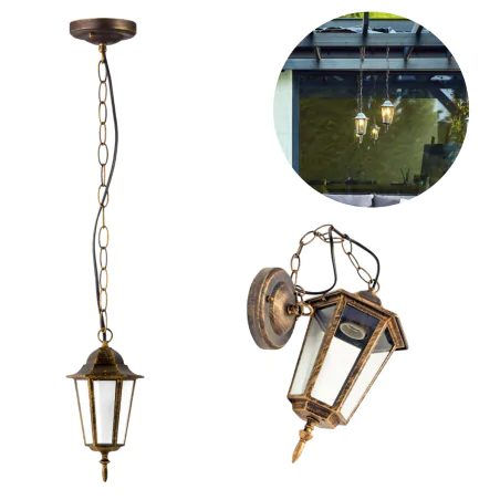 Lampy-ogrodowe-wiszace - lampa ogrodowa wisząca w stylu retro patynowa liguria 202178 polux 