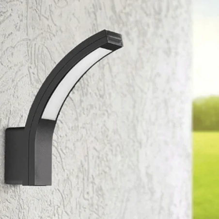 Kinkiety-ogrodowe - kinkiet led ogrodowy o mocy 10w czarny z neutralnym światłem piryt orno 