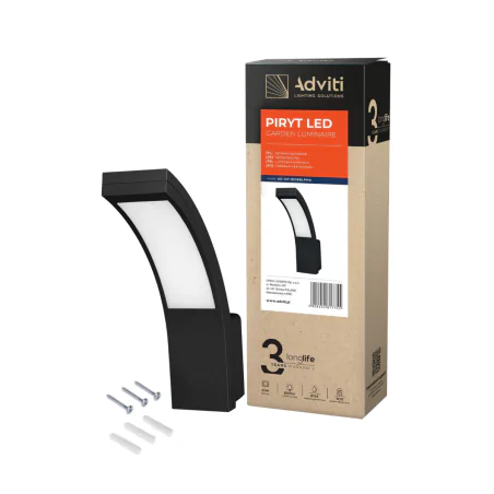 Kinkiety-ogrodowe - kinkiet led ogrodowy o mocy 10w czarny z neutralnym światłem piryt orno 