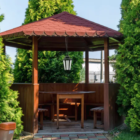 Lampy-ogrodowe-wiszace - lampa ogrodowa wisząca do altanki w stylu angielskim czarna liguria 202161 polux 