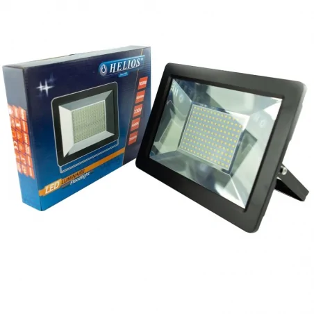 Naswietlacze-led - naświetlacz led 100w czarny neutralny 4000k 8000lm 230v opr-2544 helios 