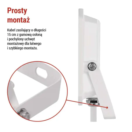 Naswietlacze-led-30w - kinkiet nad wejście przed dom naświetlacz led 30w w białej obudowie neutralny simpo zs2233w  emos 