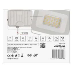 Naswietlacze-led-30w - kinkiet nad wejście przed dom naświetlacz led 30w w białej obudowie neutralny simpo zs2233w  emos 