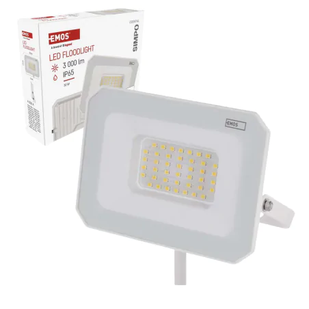 Naswietlacze-led-30w - kinkiet nad wejście przed dom naświetlacz led 30w w białej obudowie neutralny simpo zs2233w  emos 