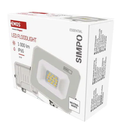 Naswietlacze-led-10w - reflektor led przed dom naświetlacz 10w biały cienki neutralny simpo zs2213w  emos 