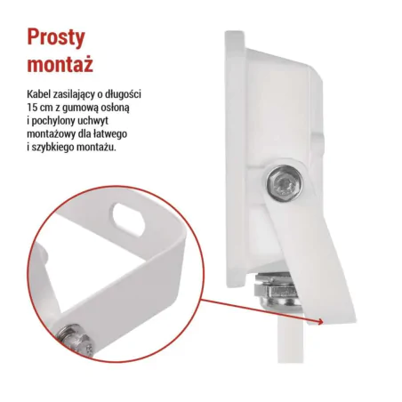 Naswietlacze-led-10w - reflektor led przed dom naświetlacz 10w biały cienki neutralny simpo zs2213w  emos 