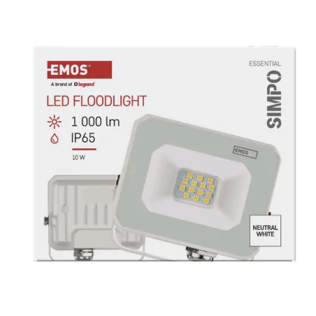 Naswietlacze-led-10w - reflektor led przed dom naświetlacz 10w biały cienki neutralny simpo zs2213w  emos 