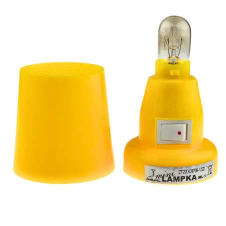 Lampki-do-kontaktu - lampka nocna do gniazdka żółta z włącznikiem ml-1 rum-lux 