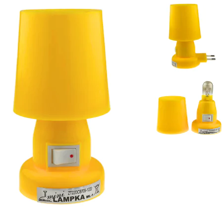 Lampki-do-kontaktu - lampka nocna do gniazdka żółta z włącznikiem ml-1 rum-lux 