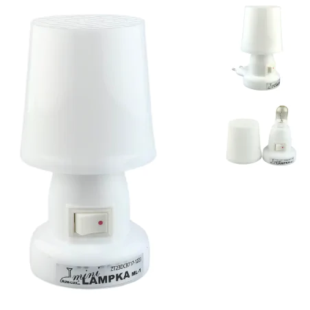 Lampki-do-kontaktu - lampka nocna do kontaktu biała z włącznikiem ml-1 rum-lux 