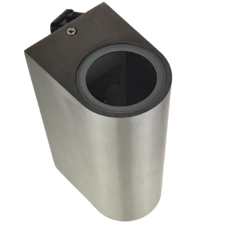 Kinkiety-ogrodowe - kinkiet ogrodowy elewacyjny owalny góra/dół satynowy szczotkowany boston 304599 polux 