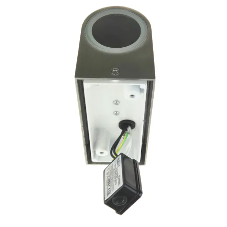 Kinkiety-ogrodowe - kinkiet ogrodowy elewacyjny owalny góra/dół satynowy szczotkowany boston 304599 polux 