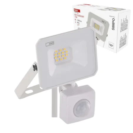 Naswietlacze-z-czujnikiem-ruchu - biały reflektor led przed dom z czujnikiem ruchu i zmierzchu simpo zs2313w emos 