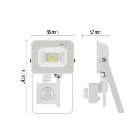 Naswietlacze-z-czujnikiem-ruchu - biały reflektor led przed dom z czujnikiem ruchu i zmierzchu simpo zs2313w emos 