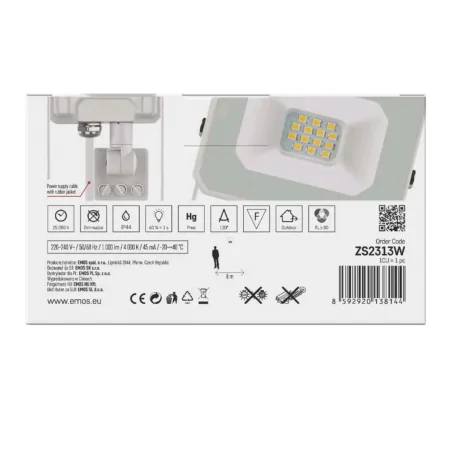 Naswietlacze-z-czujnikiem-ruchu - biały reflektor led przed dom z czujnikiem ruchu i zmierzchu simpo zs2313w emos 