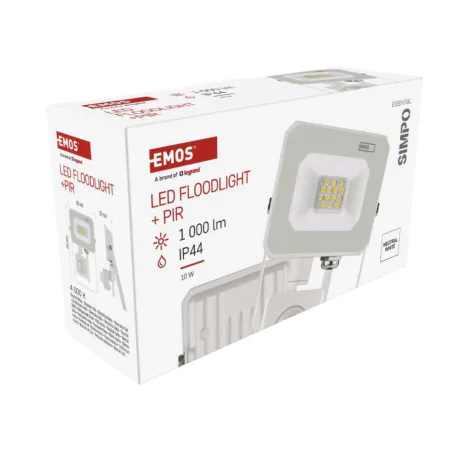 Naswietlacze-z-czujnikiem-ruchu - biały reflektor led przed dom z czujnikiem ruchu i zmierzchu simpo zs2313w emos 