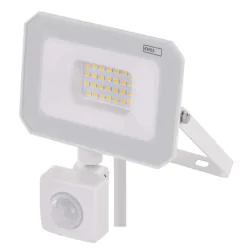 Naswietlacze-z-czujnikiem-ruchu - naświetlacz led w białej obudowie z czujnikiem ruchu i zmierzchu 20w simpo zs2323w emos 