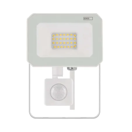 Naswietlacze-z-czujnikiem-ruchu - naświetlacz led w białej obudowie z czujnikiem ruchu i zmierzchu 20w simpo zs2323w emos 