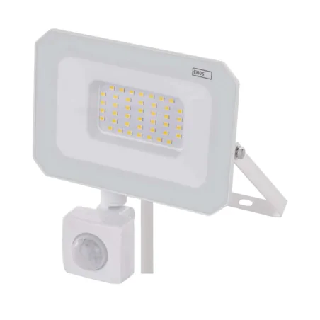 Naswietlacze-z-czujnikiem-ruchu - lampa zewnętrzna naświetlacz  led przed dom biały 30w z czujnikiem ruchu simpo zs2333w emos 