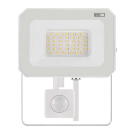 Naswietlacze-z-czujnikiem-ruchu - lampa zewnętrzna naświetlacz  led przed dom biały 30w z czujnikiem ruchu simpo zs2333w emos 