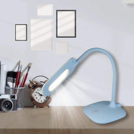 Lampki-biurkowe - lampa biurkowa led z neutralnym światłem do nauki niebieska stella z7602bl emos 