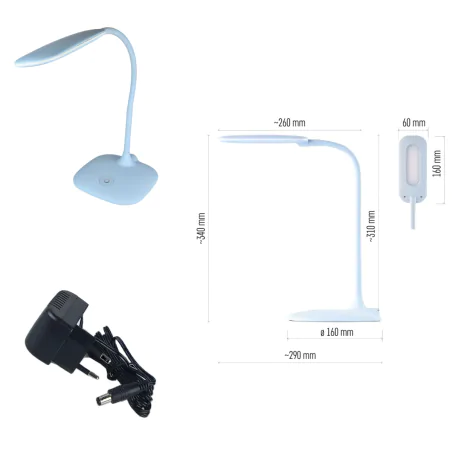 Lampki-biurkowe - lampa biurkowa led z neutralnym światłem do nauki niebieska stella z7602bl emos 