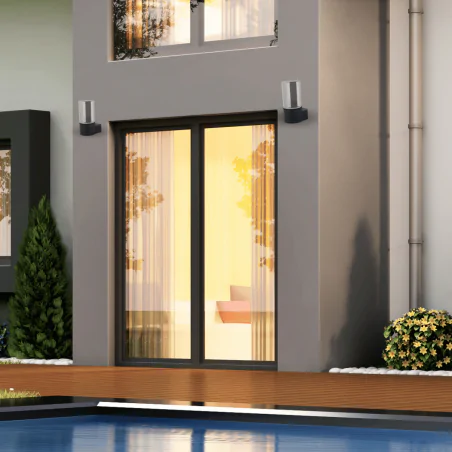 Kinkiety-ogrodowe - kinkiet na zewnątrz czarny lampa ścienna na elewację ip54 beryl 04598 ideus 