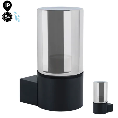 Kinkiety-ogrodowe - kinkiet na zewnątrz czarny lampa ścienna na elewację ip54 beryl 04598 ideus 