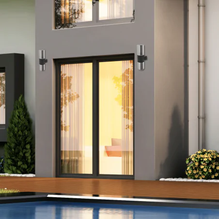 Kinkiety-ogrodowe - kinkiet hermetyczny elewacyjny góra-dół czarny ip54 beryl 04599 ideus 