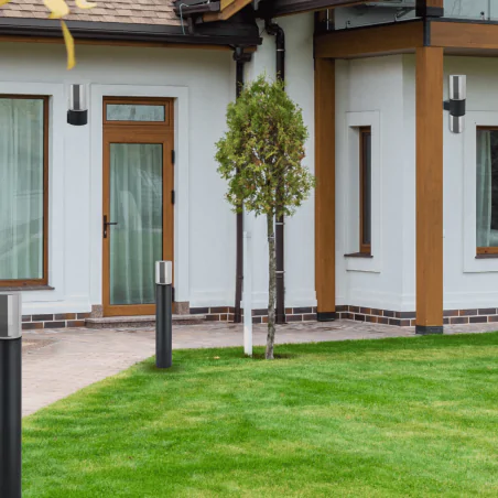 Slupki-ogrodowe - lampa ogrodowa słupek oświetleniowy 80cm czarny beryl 04601 ideus 