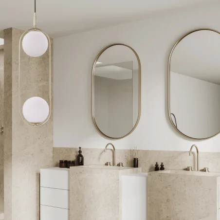 Lampy-sufitowe - lampa wisząca sufitowa podwójna mosiądz kule cordel 32-73464 candellux 