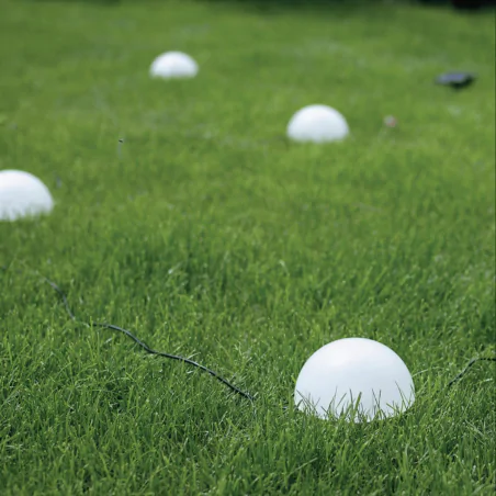 Lampy-solarne - lampa solarna wbijana girlanda ogrodowa białe półkule z kolorowym światłem eko0450 eko-light 