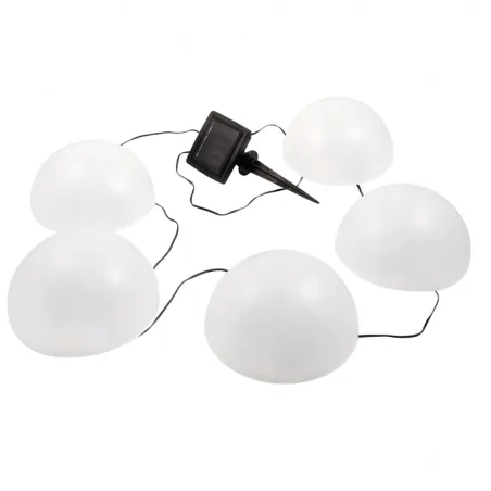 Lampy-solarne - lampa solarna wbijana girlanda ogrodowa białe półkule z kolorowym światłem eko0450 eko-light 