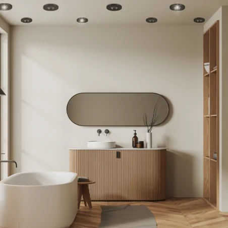 Oprawy-sufitowe-stale - oczko sufitowe podtynkowe oprawa wpuszczana w sufit czarna na żarówkę gu10 dukat 04249 ideus 