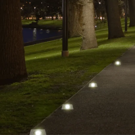 Oprawy-led-zewnetrzne - oprawa najazdowa kwadratowa lampa chodnikowa wpuszczana w grunt gu10 chrom 