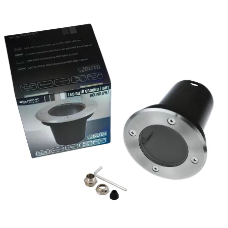 Oprawy-led-zewnetrzne - oprawa najazdowa do gruntu okrągła lampa chodnikowa chrom 