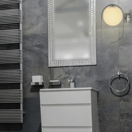 Kinkiety - kinkiet ścienny chromowy z mlecznym kulistym kloszem cordel 21-32089 candellux 