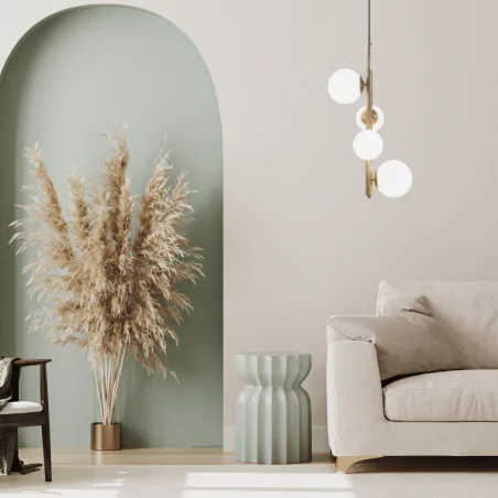 Lampy-sufitowe - lampa sufitowa wisząca żyrandol złoty 4 kuliste klosze cordel 34-01559 candellux 