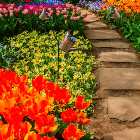 Lampy-solarne - lampa ogrodowa oświetlenie solarne w formie miedzianej konewki z ciepłym światłem ip44 cortina 