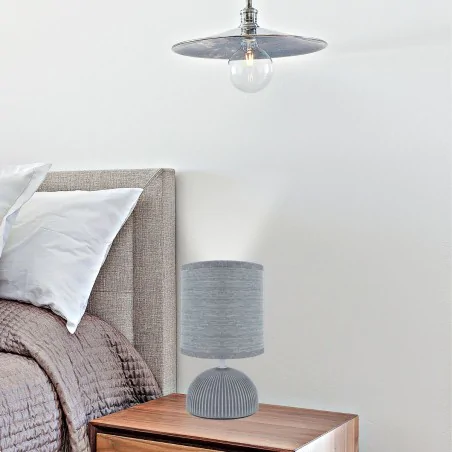 Lampki-nocne - lampka nocna szara na stolik e14 pasma 04721 ideus 