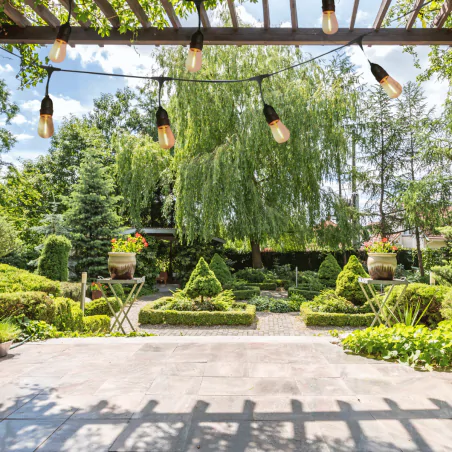 Swiecace-kule-i-girlandy - girlanda ogrodowa wisząca na prąd 10 żarówek do altany 5,6m party f polux-goldlux 