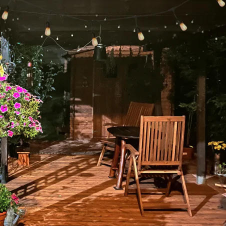 Swiecace-kule-i-girlandy - girlanda ogrodowa wisząca na prąd 10 żarówek do altany 5,6m party f polux-goldlux 