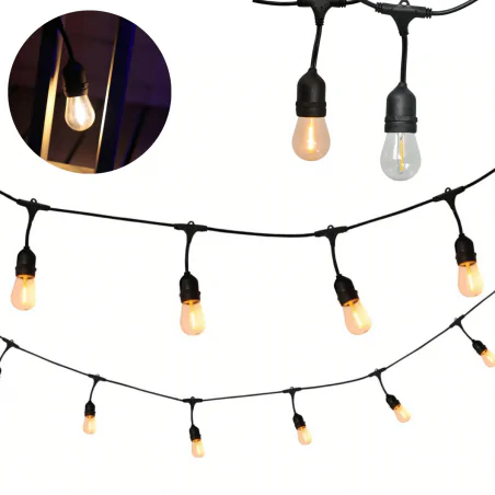 Swiecace-kule-i-girlandy - girlanda ogrodowa wisząca na prąd 10 żarówek do altany 5,6m party f polux-goldlux 