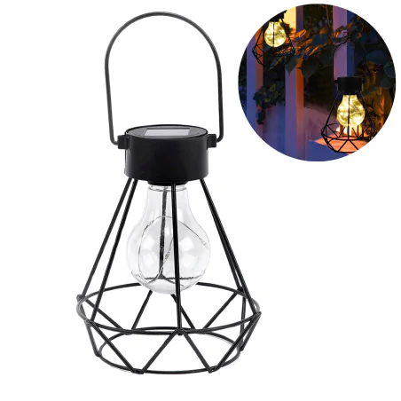 Lampy-solarne - lampa solarna wisząca z ażurowym kloszem w kształcie diamentu 3662 lvt 