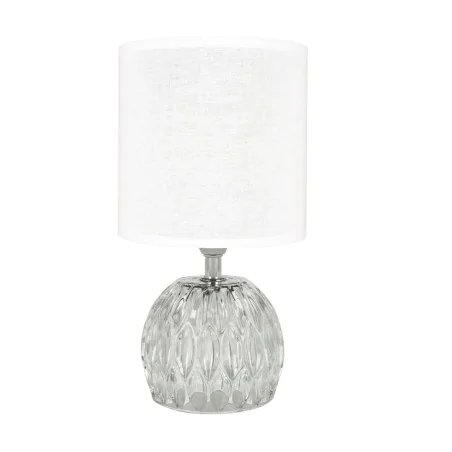 Lampki-nocne - kryształowa lampka stołowa z białym kloszem e14 zefir 04723 ideus 